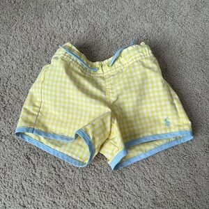 Polo by Ralph Lauren Yellow and Blue Kids Swim Trunks with adjustable waist